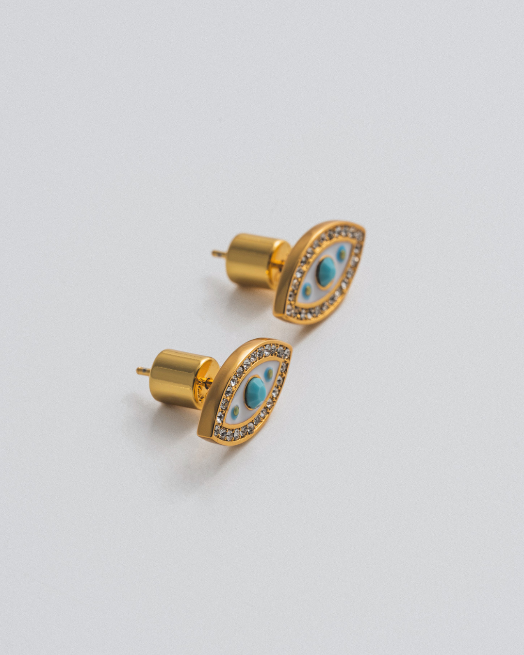 Clous d'oreilles Œil grec turquoise