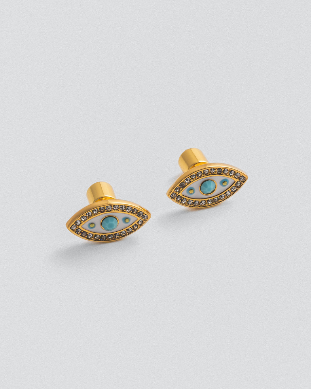 Clous d'oreilles Œil grec turquoise