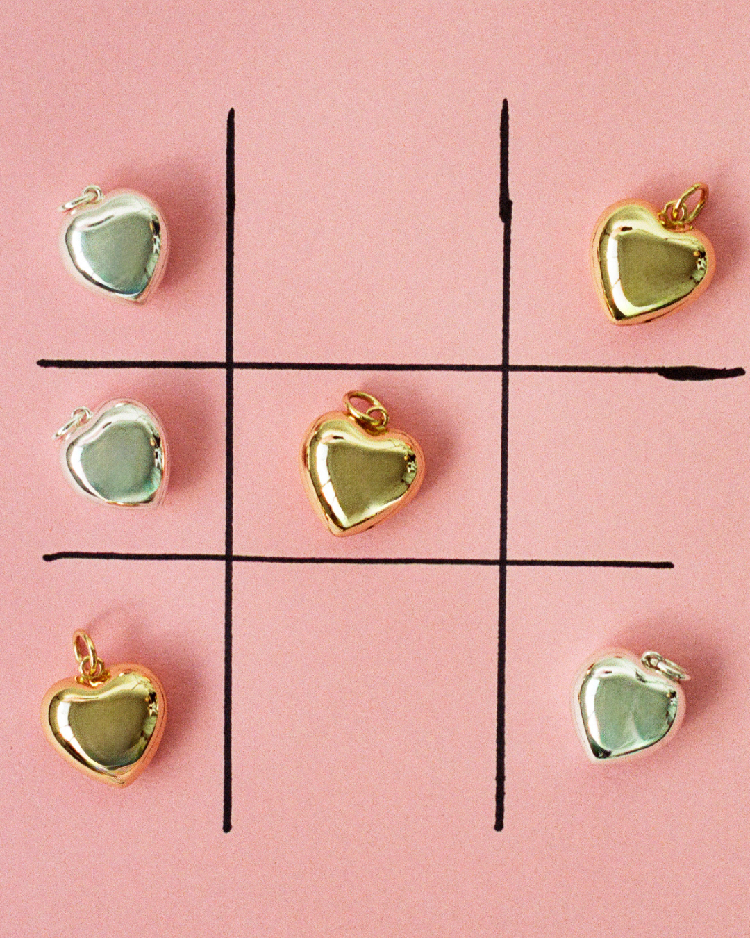Bubble Heart Charm - Gold
