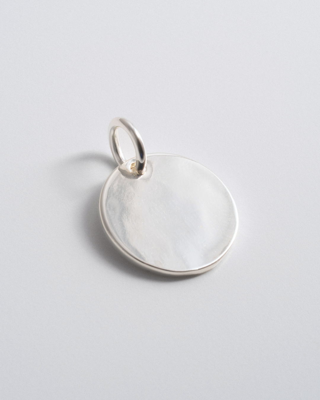 Engravable Round Tag Charm - Silver