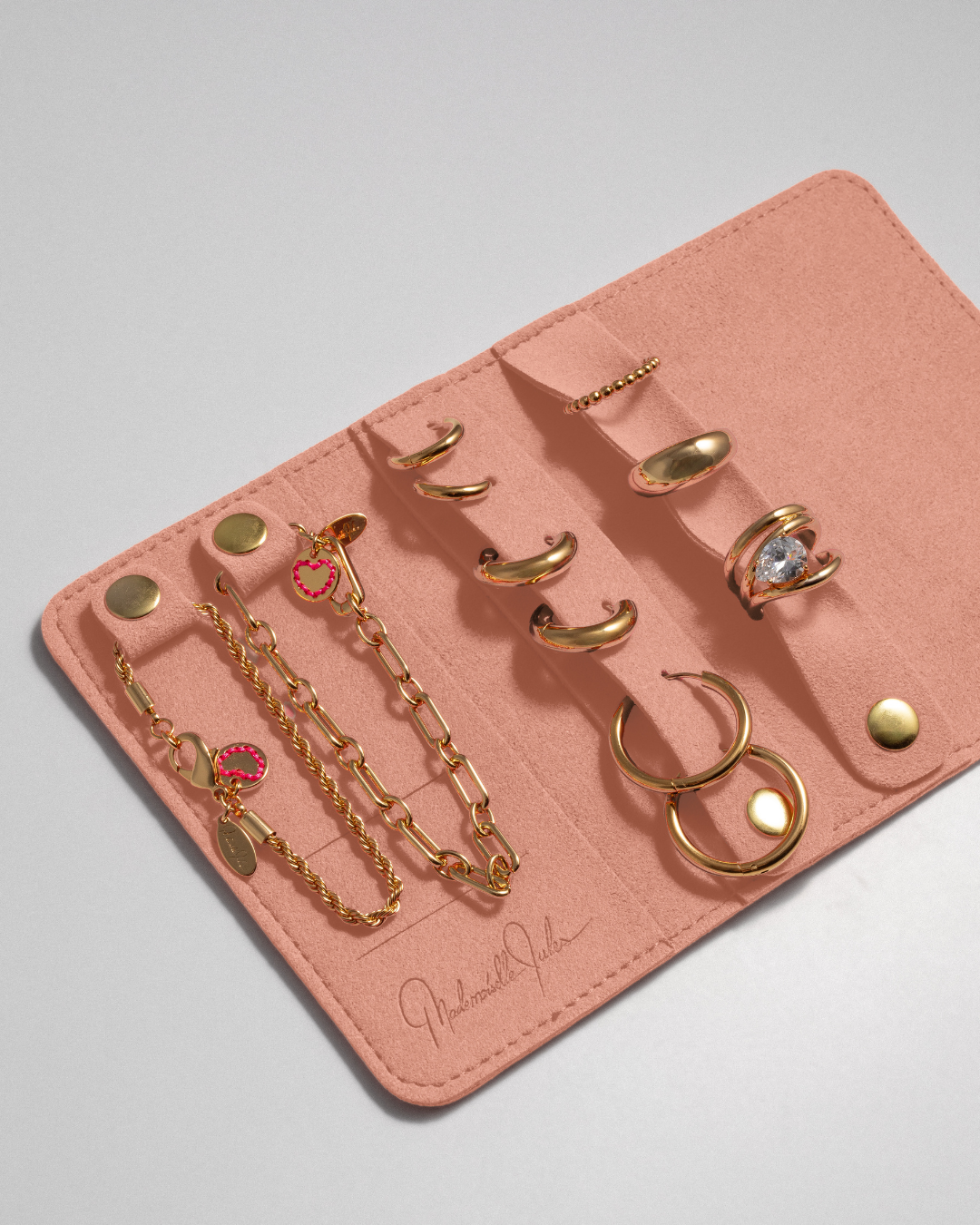 Pochette de voyage pour bijoux rose clair