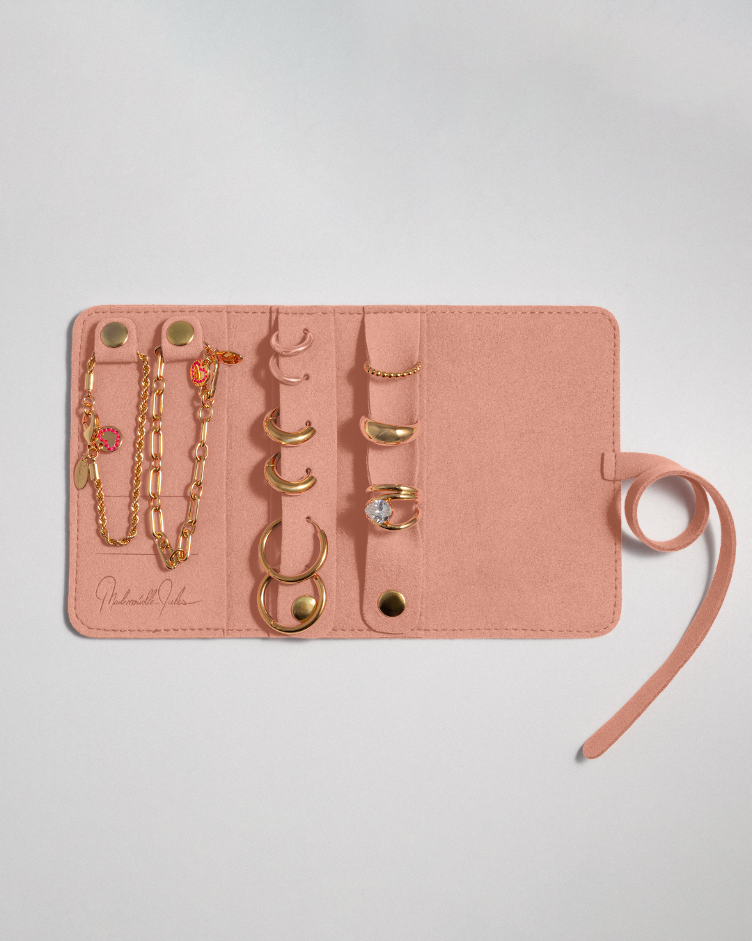 Pochette de voyage pour bijoux rose clair
