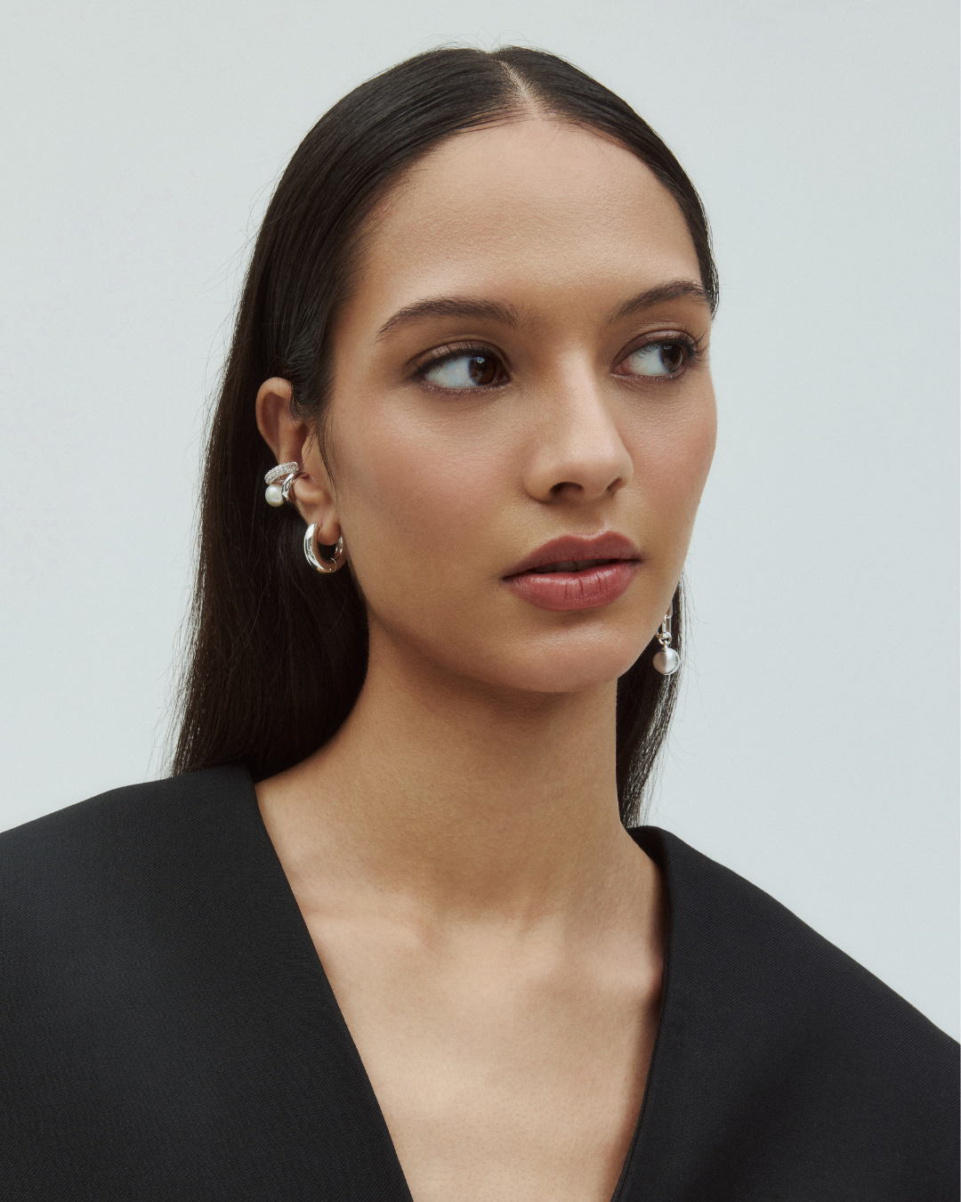 Pearly Ear Cuff - Silver