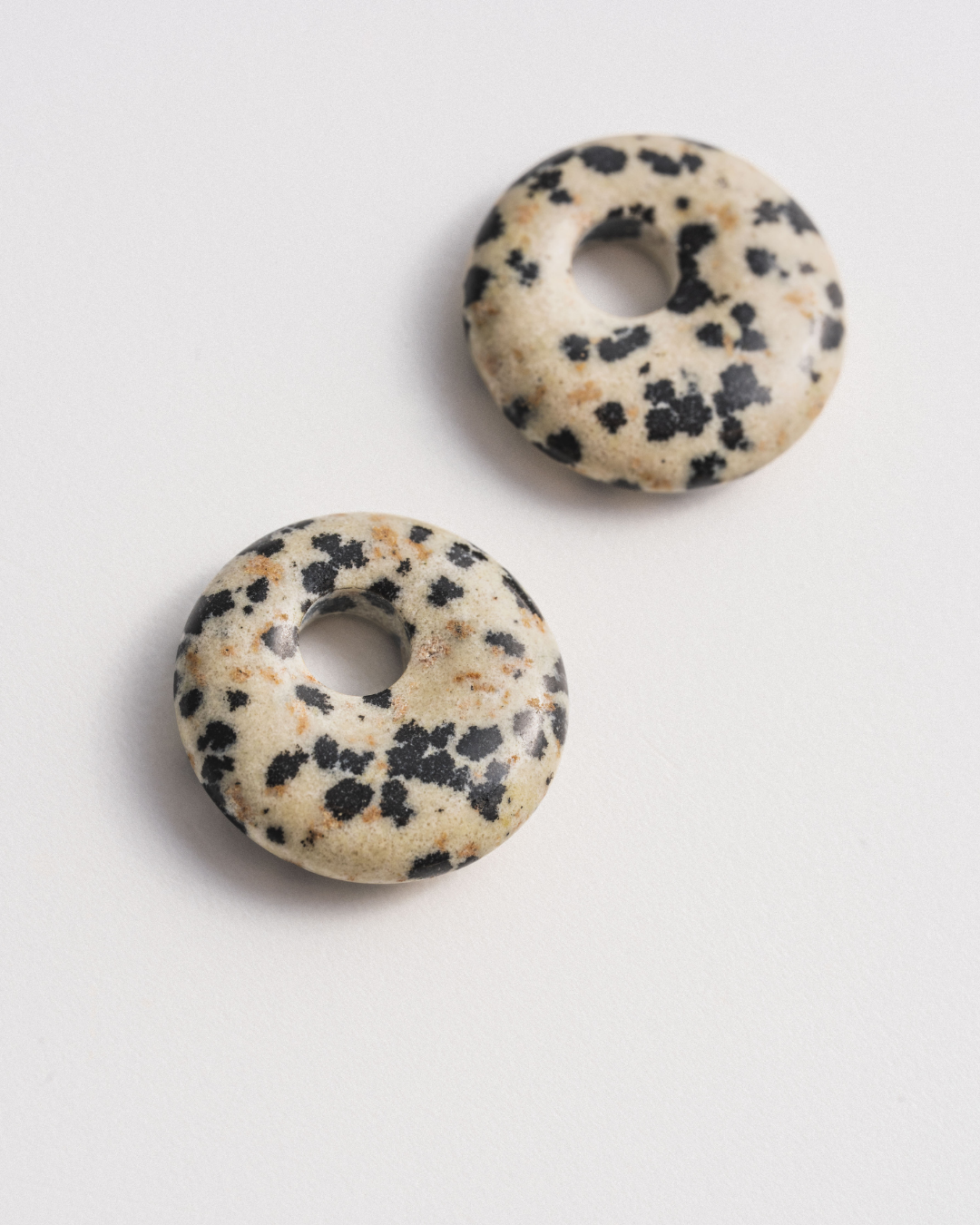 Dalmatian Jasper Doughnut Charms