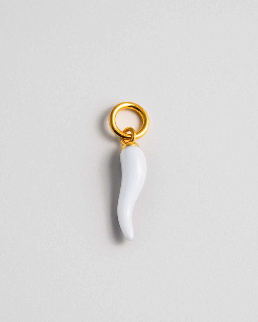 White Cornicello Charm