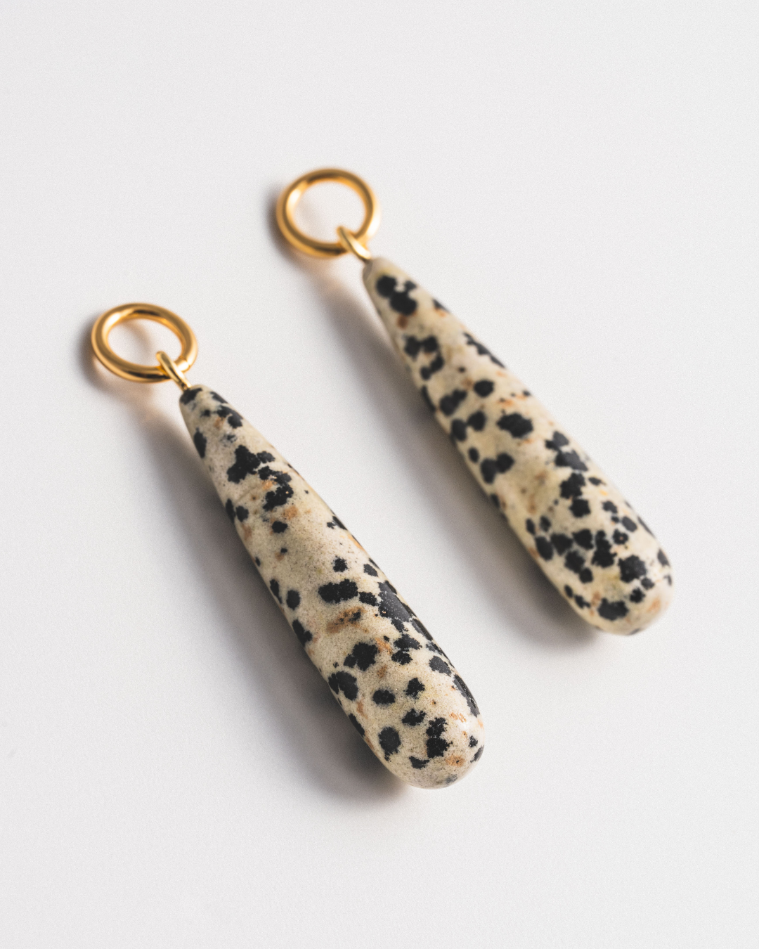 Dalmatian Jasper Teardrop Charms