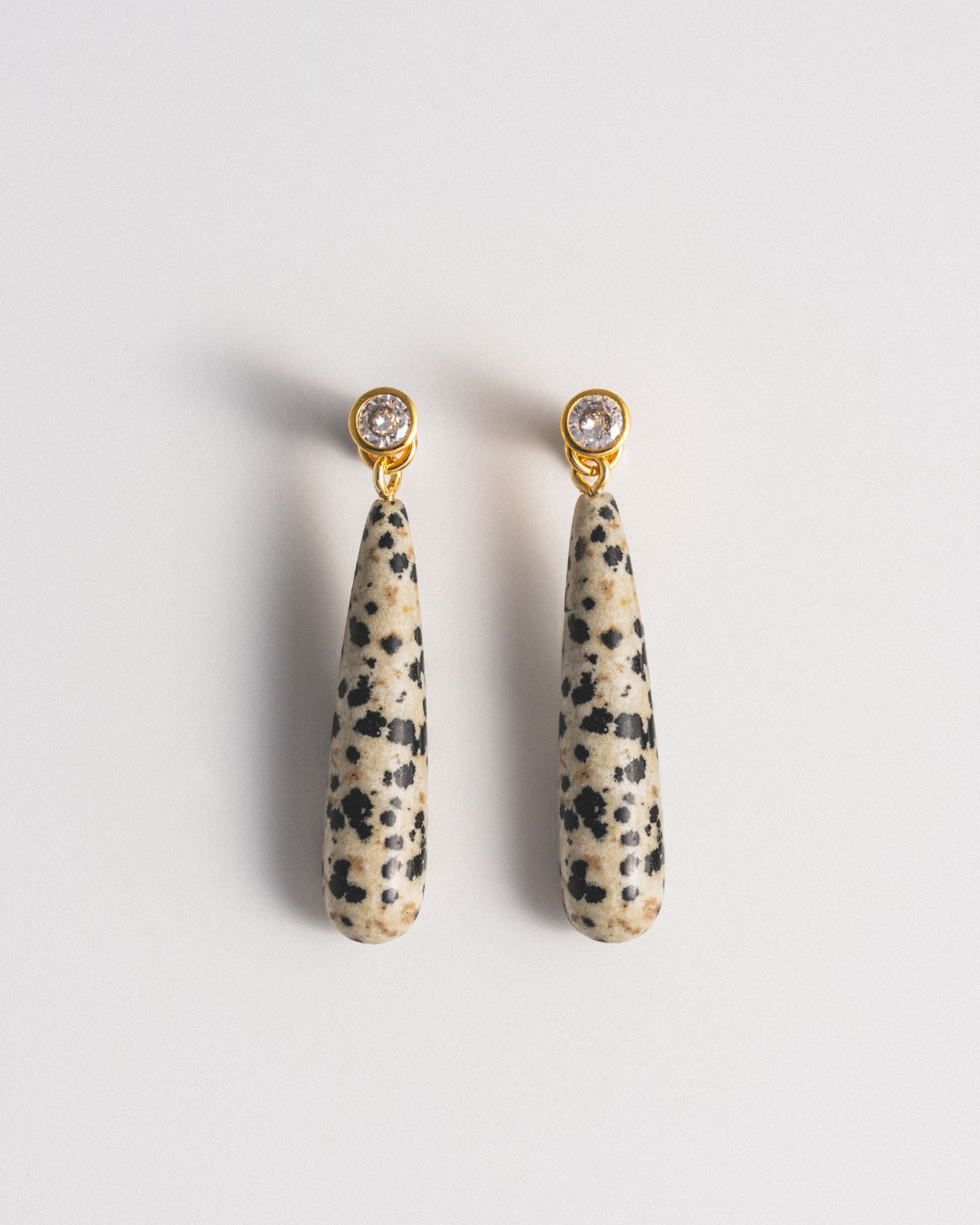 Bezel Studs & Dalmatian Jasper Ear Jacket