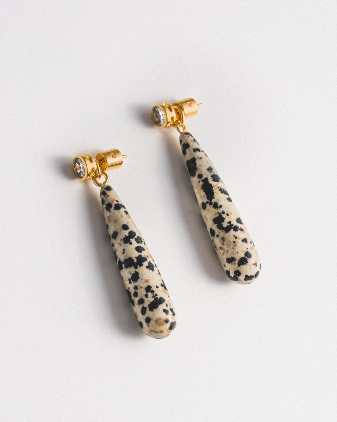 Bezel Studs & Dalmatian Jasper Ear Jacket