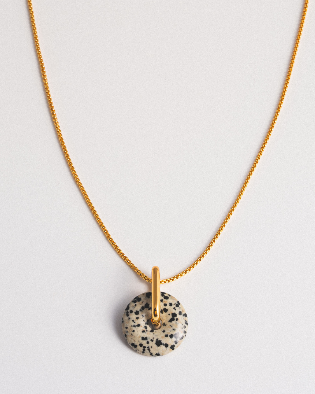 Dalmatian Jasper Box Chain Necklace