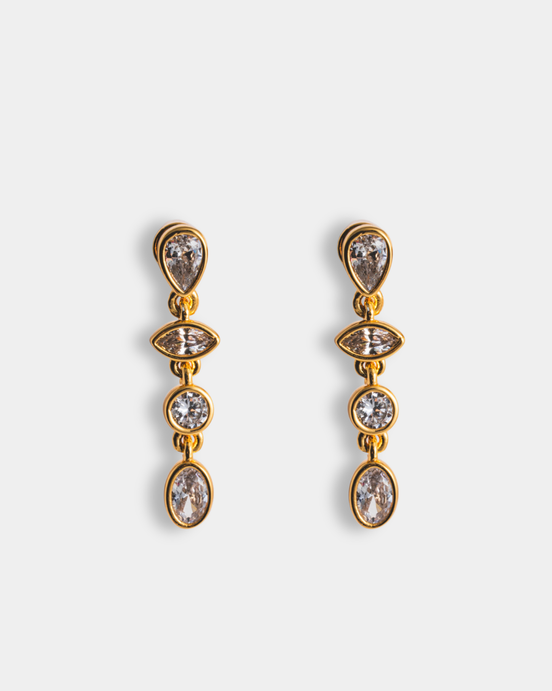 KG Multi-Bezel Drop Earrings