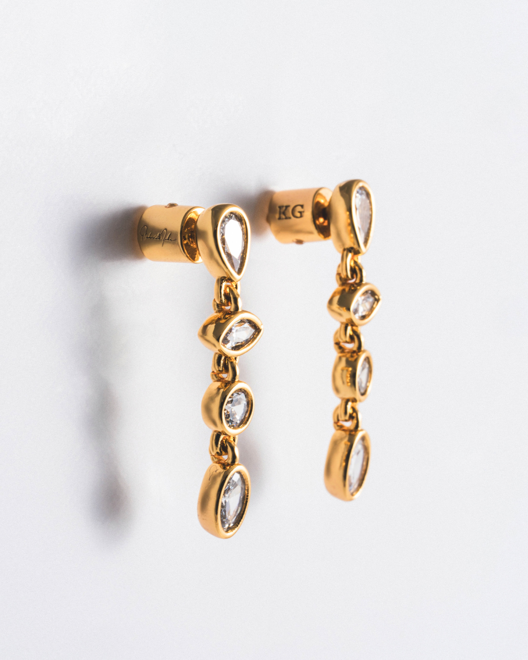 KG Multi-Bezel Drop Earrings