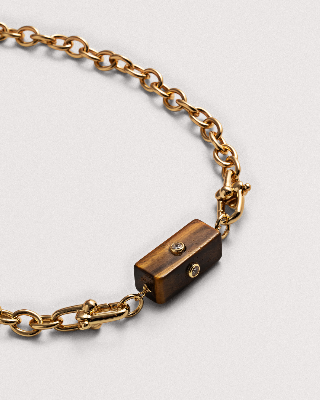 Collier fille à câble en œil de tigre