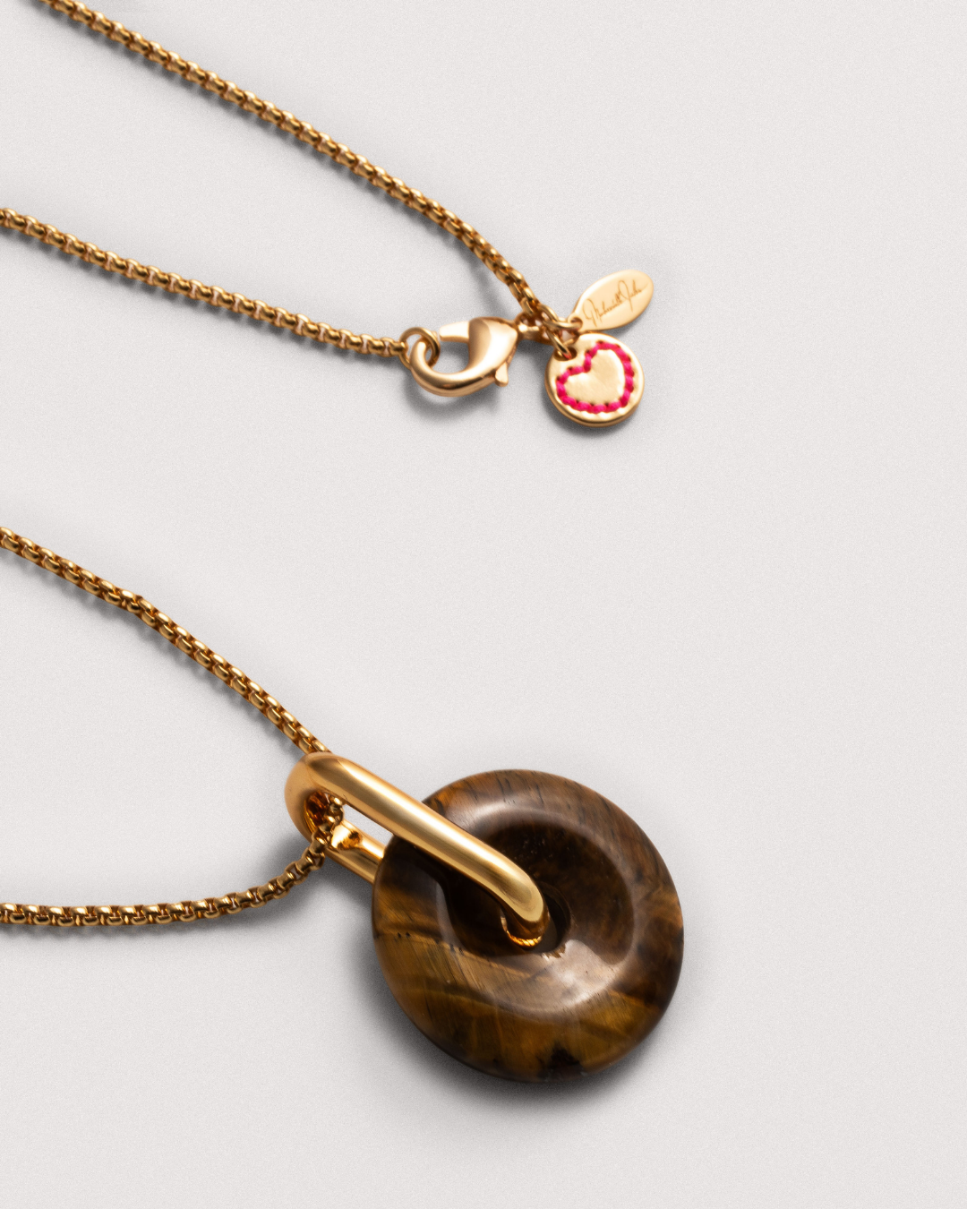 Tiger's Eye Box Chain Necklace