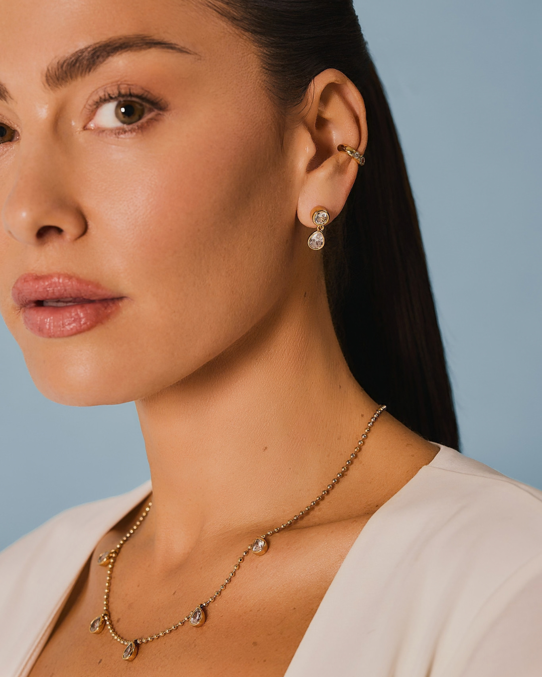 KG Bezel Drop Necklace