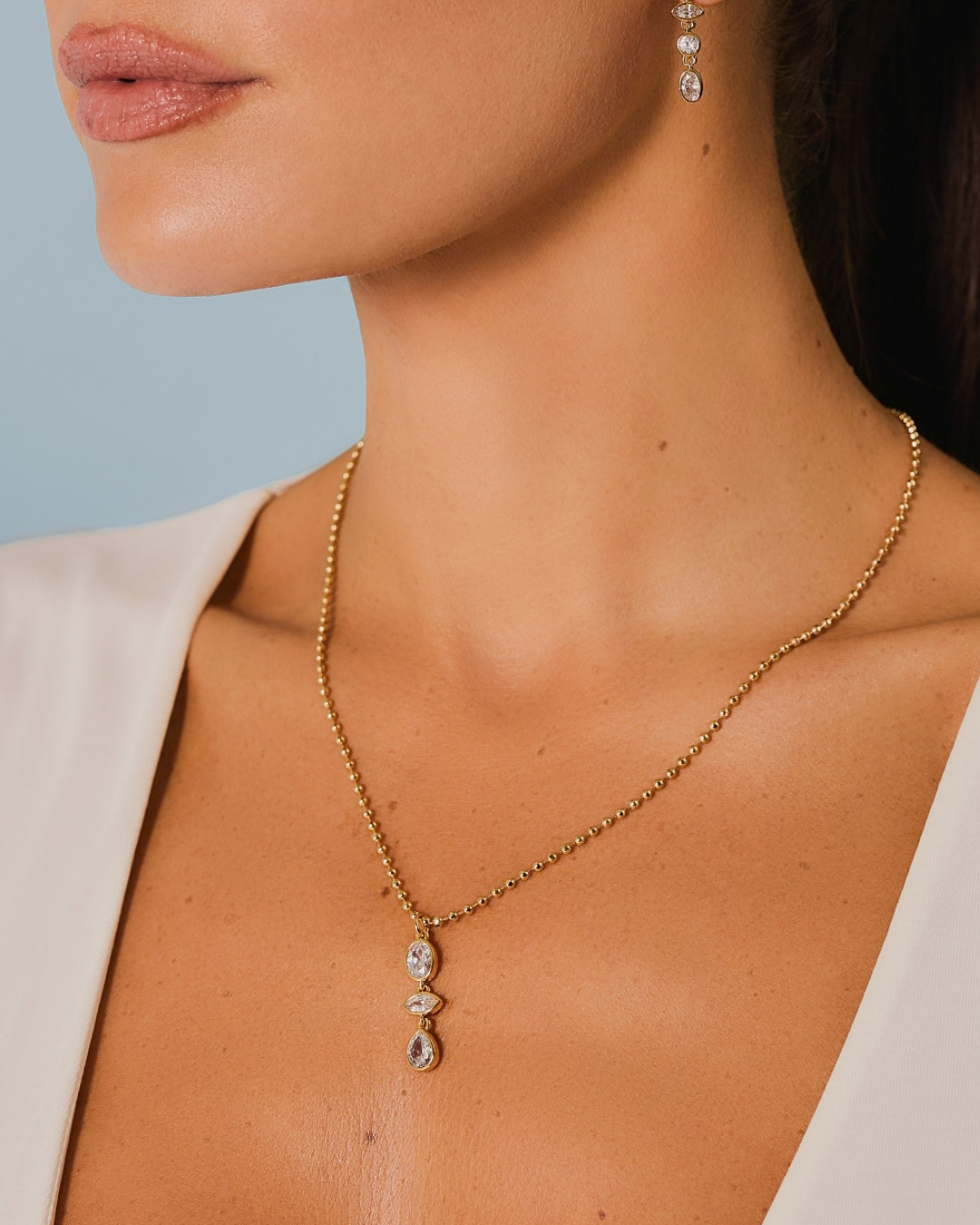 KG Triple Drop Necklace