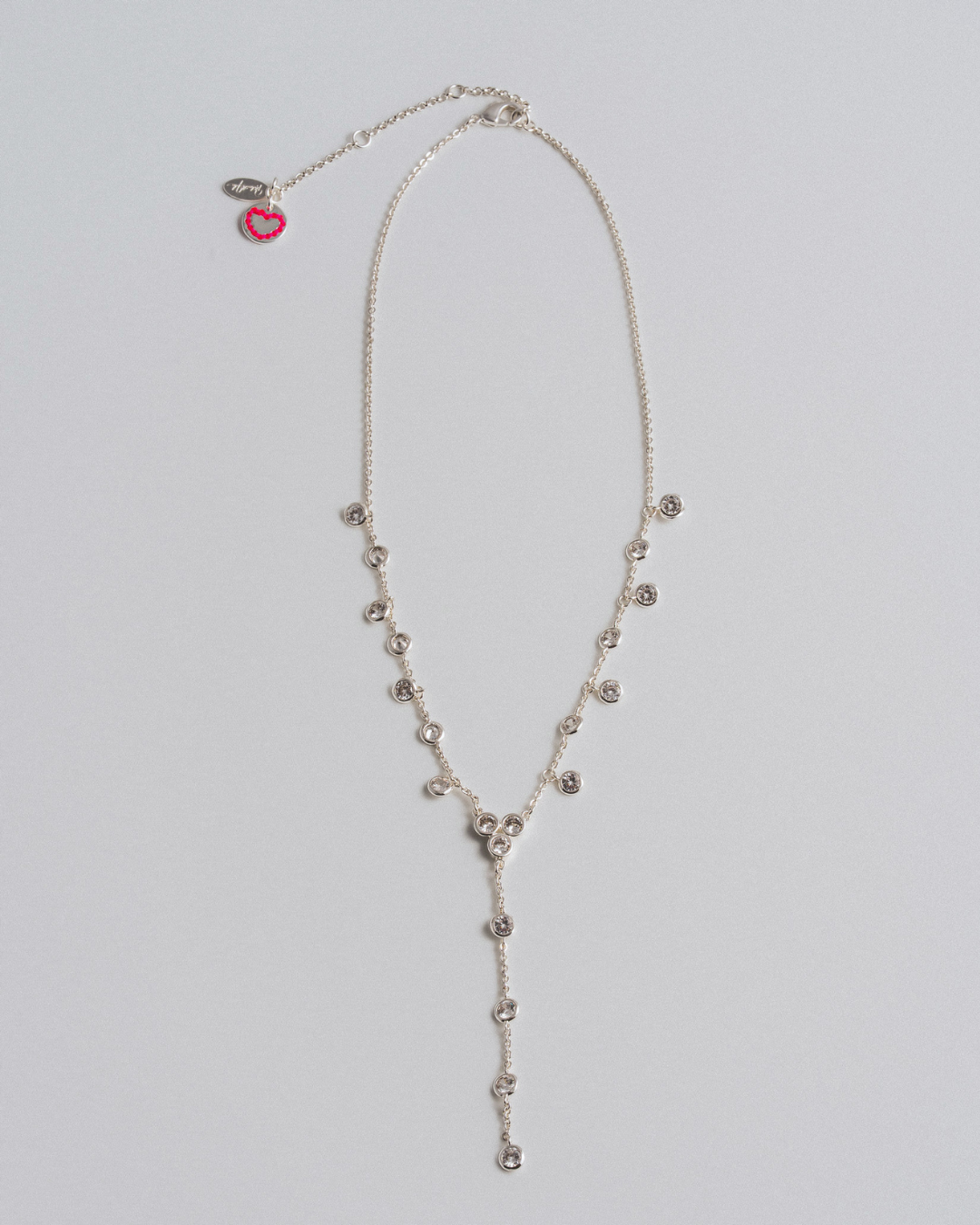 Dew Drop Lariat Necklace - Silver