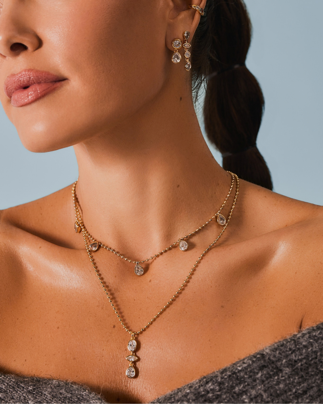 KG Bezel Drop Necklace