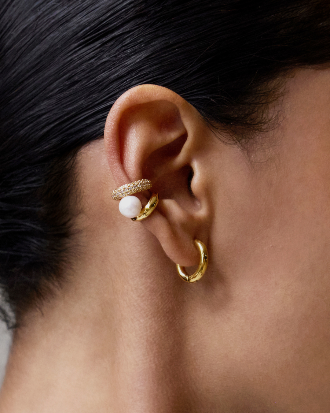 Pearly Ear Cuff - Gold