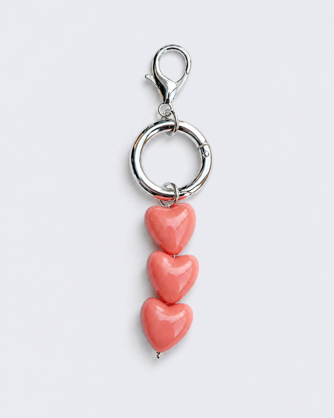 Trinity of Hearts Bag Charm - Pink