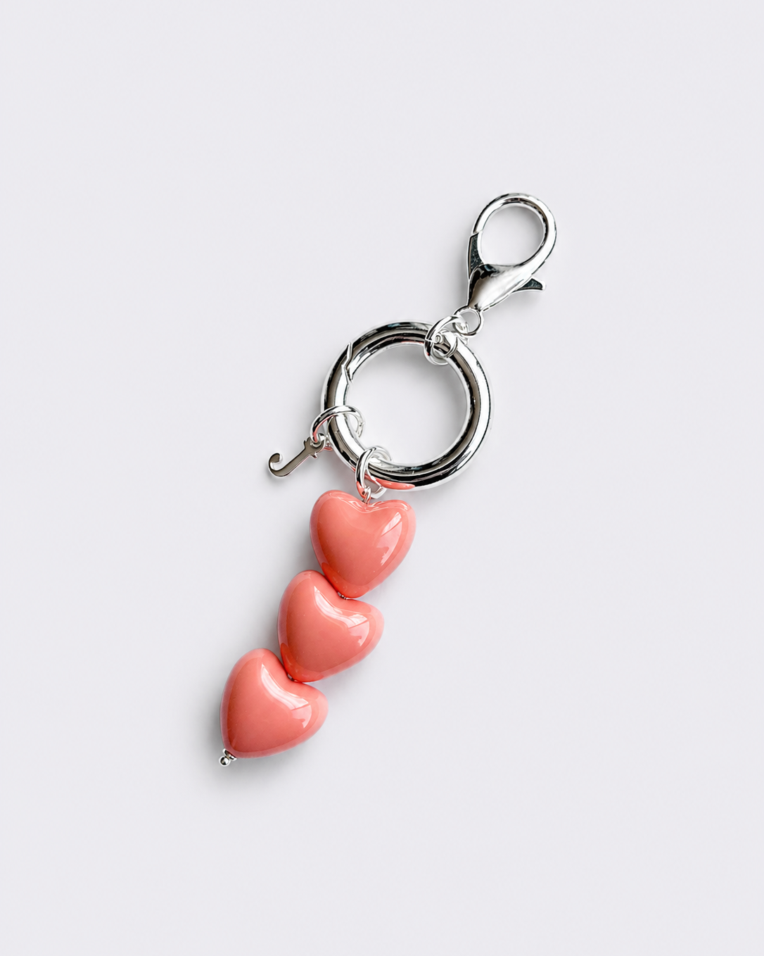 Trinity of Hearts Bag Charm - Pink