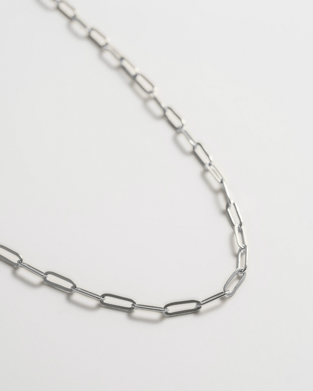 Paperclip Link Necklace - Silver