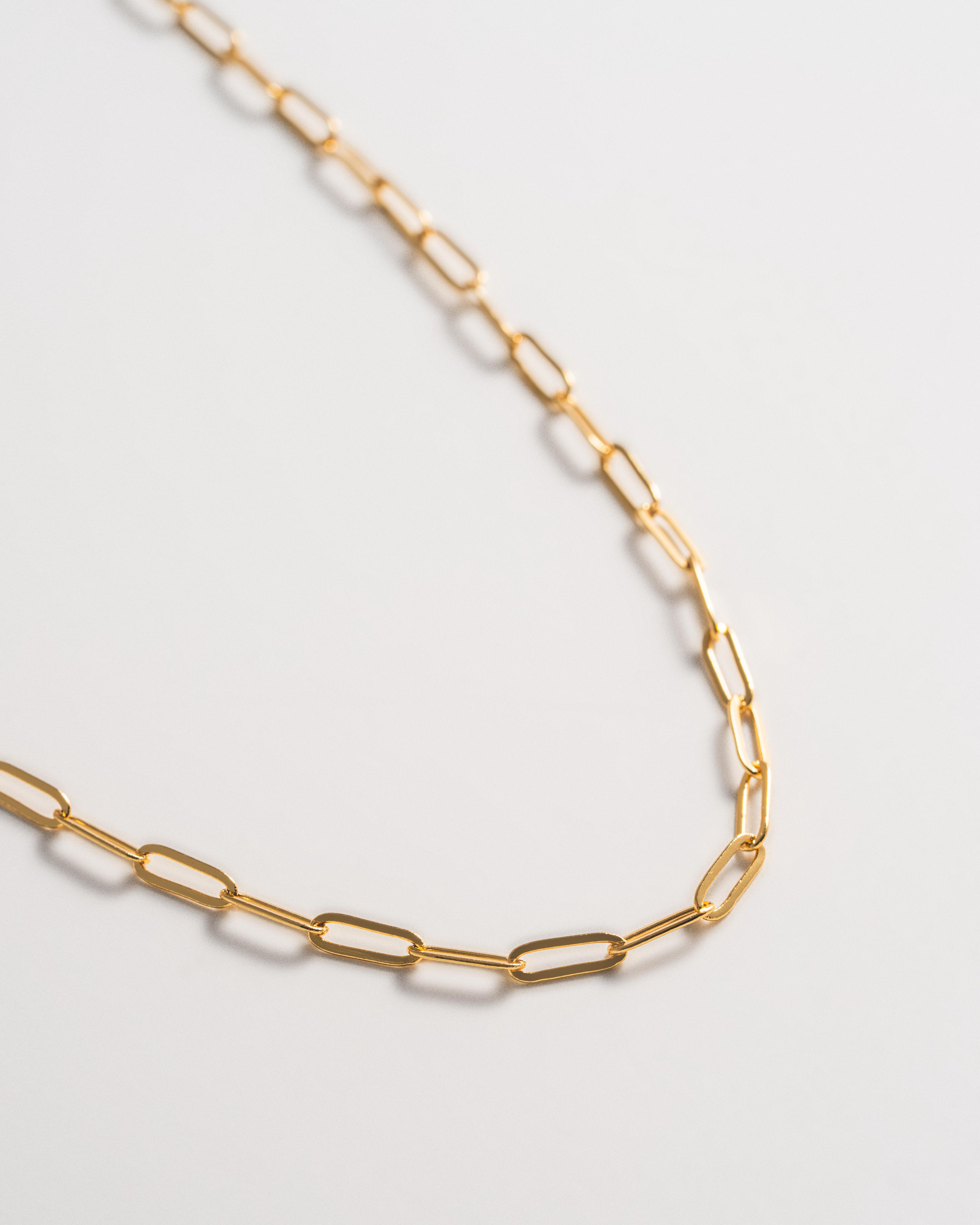 Paperclip Link Necklace - Gold