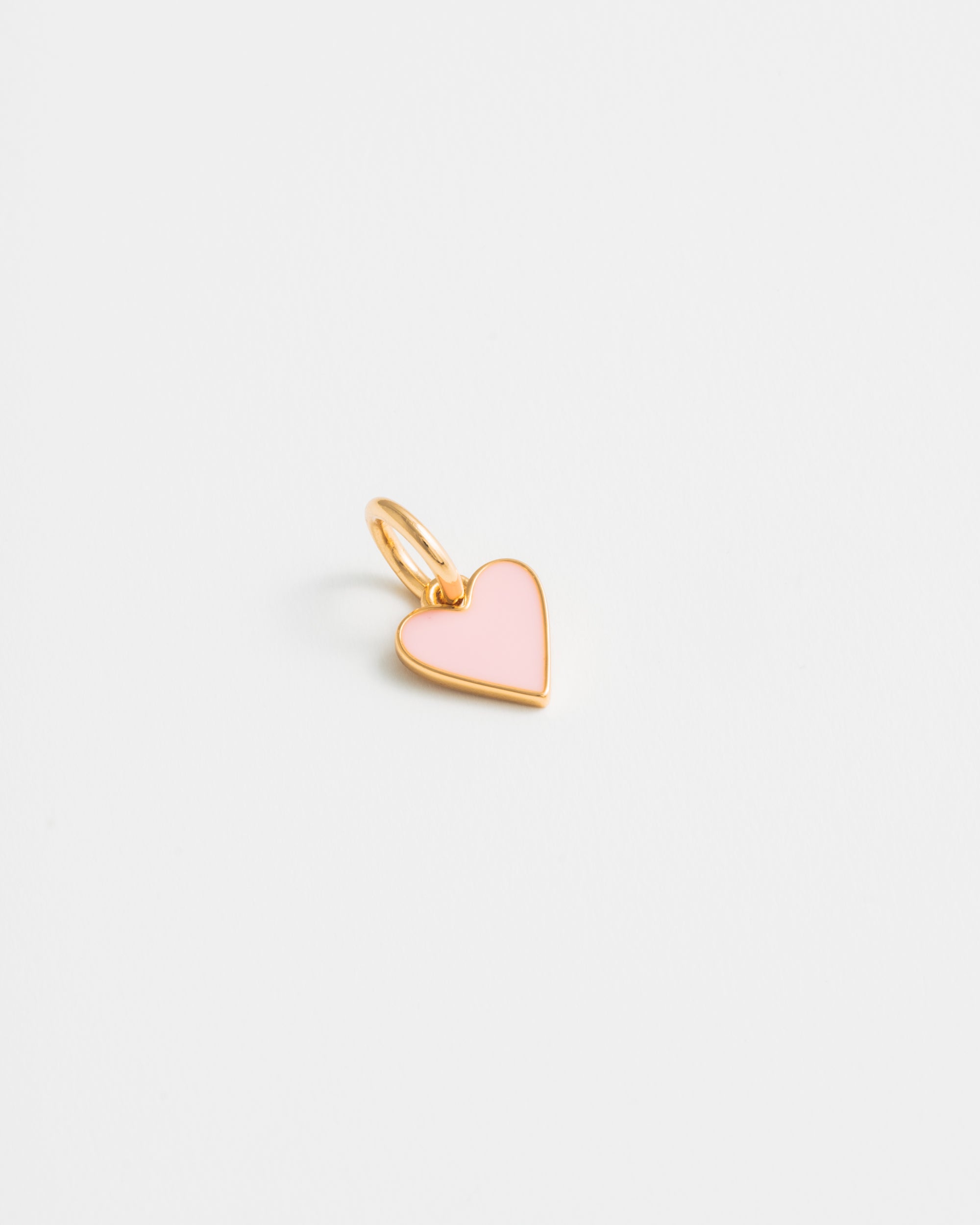 Pink Heart Charm - Gold