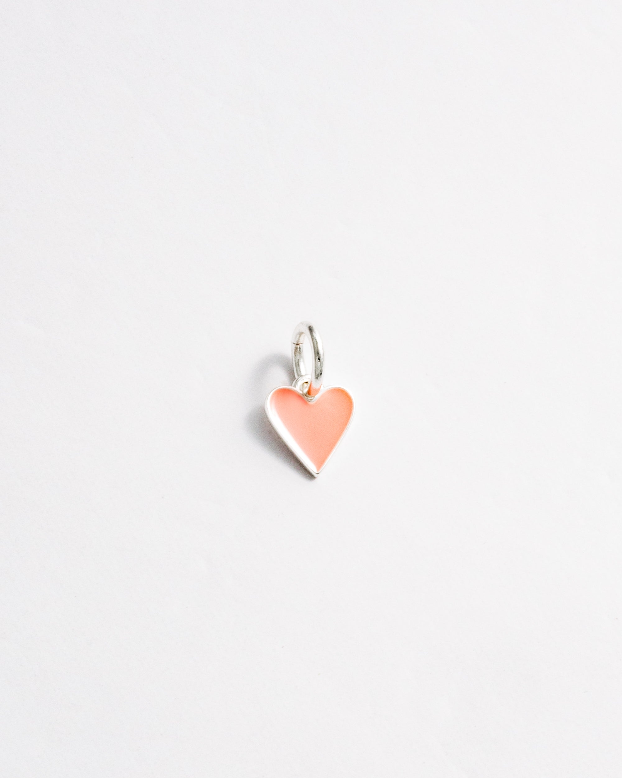 Pink Heart Charm - Silver