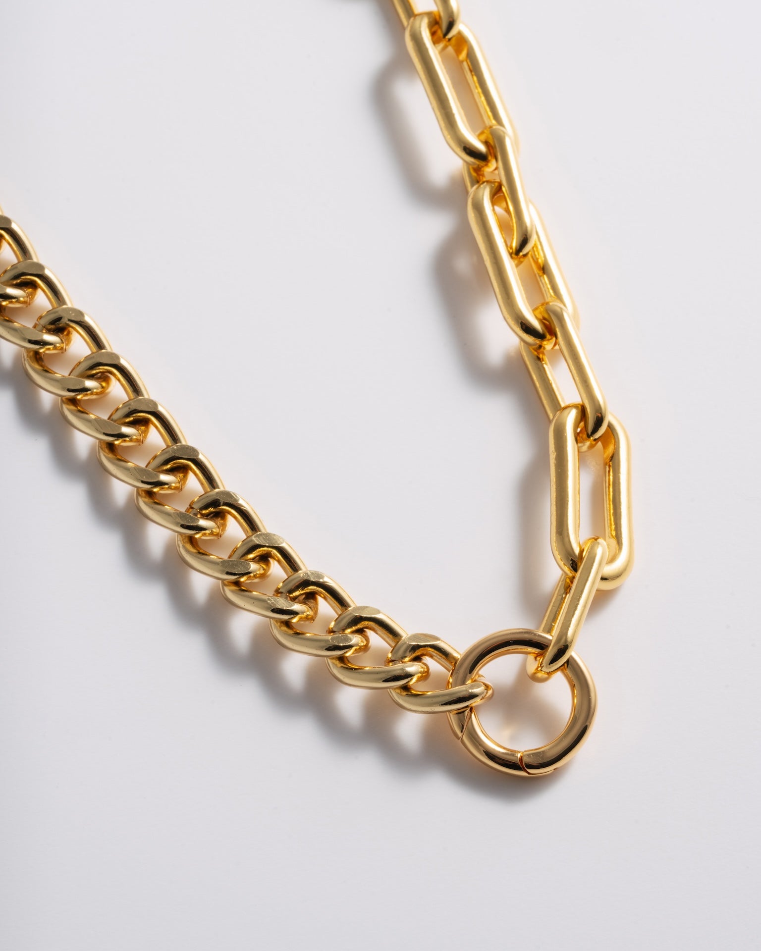 Collier moitié-moitié or - Long