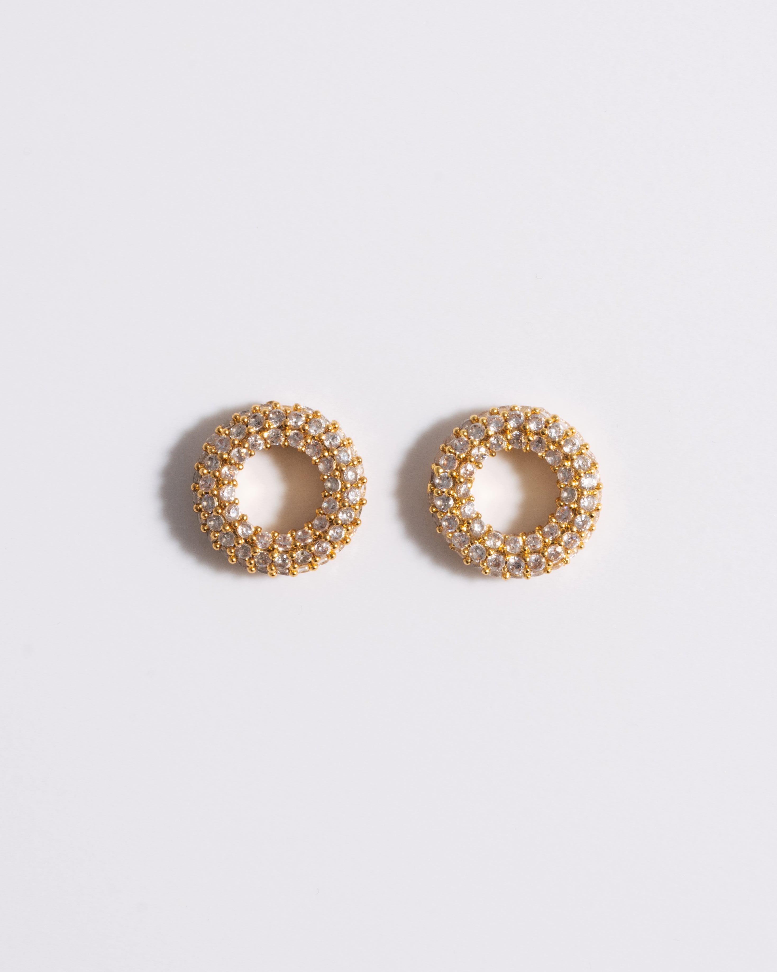 Large Pave Doughnut Charms - Gold