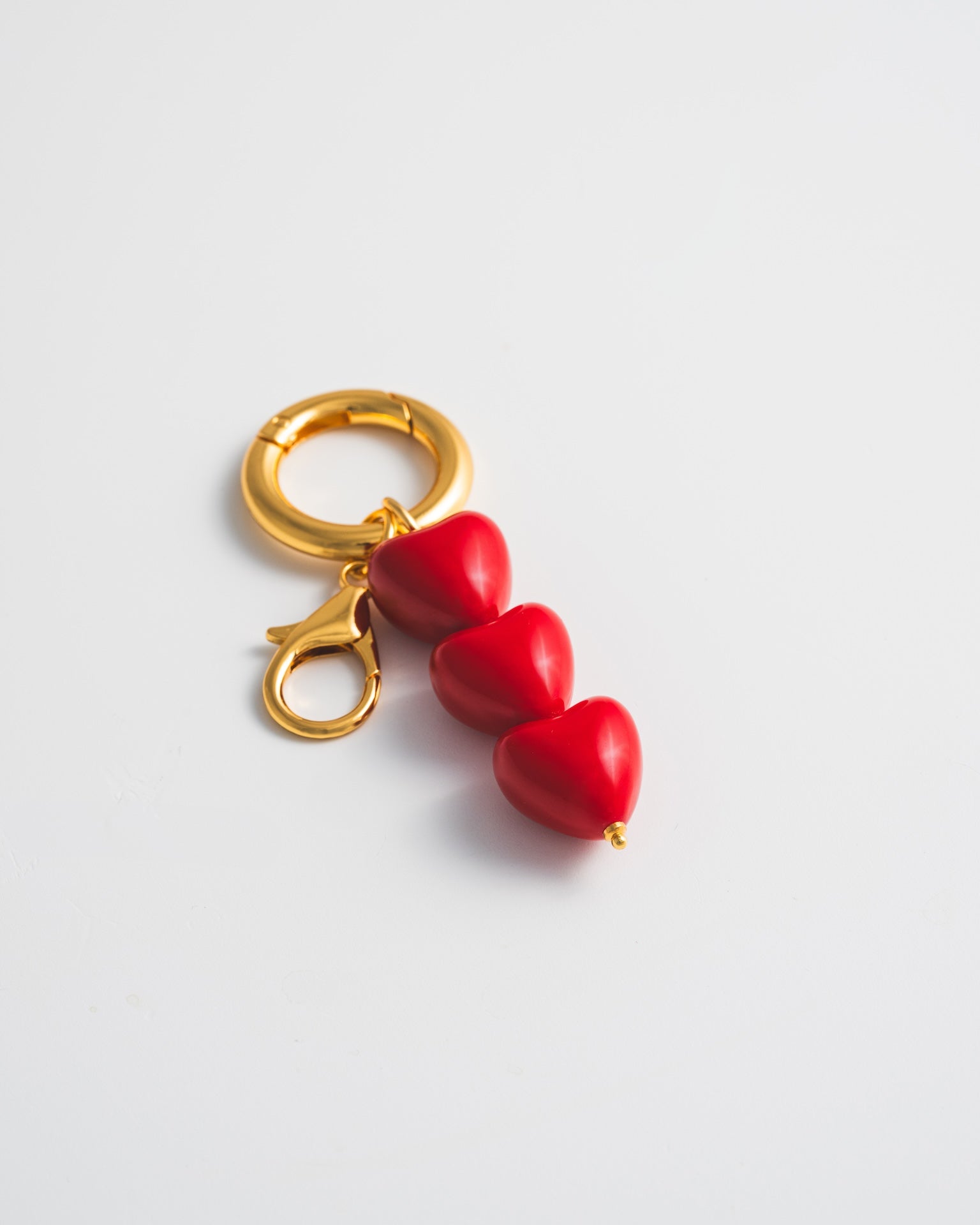 Trinity of Hearts Bag Charm - Red