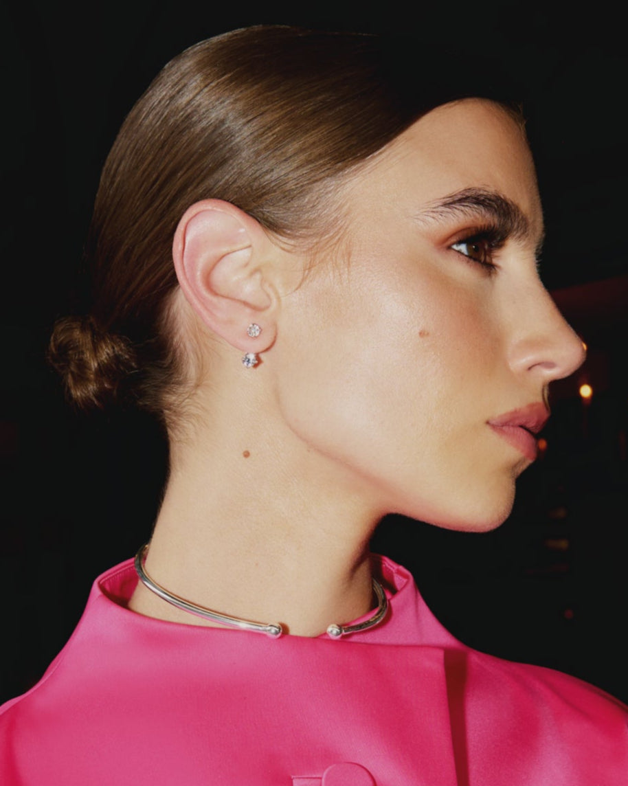 Puces d'oreilles solitaires - Argent