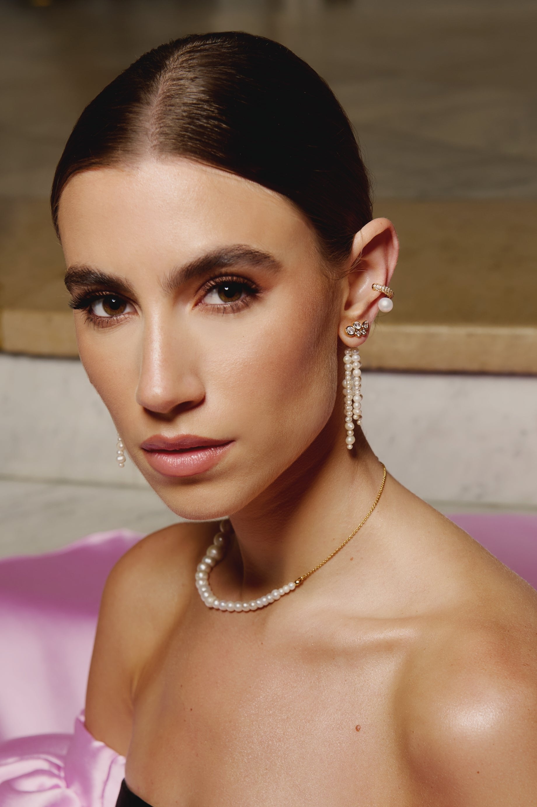 Pearly Ear Cuff - Gold