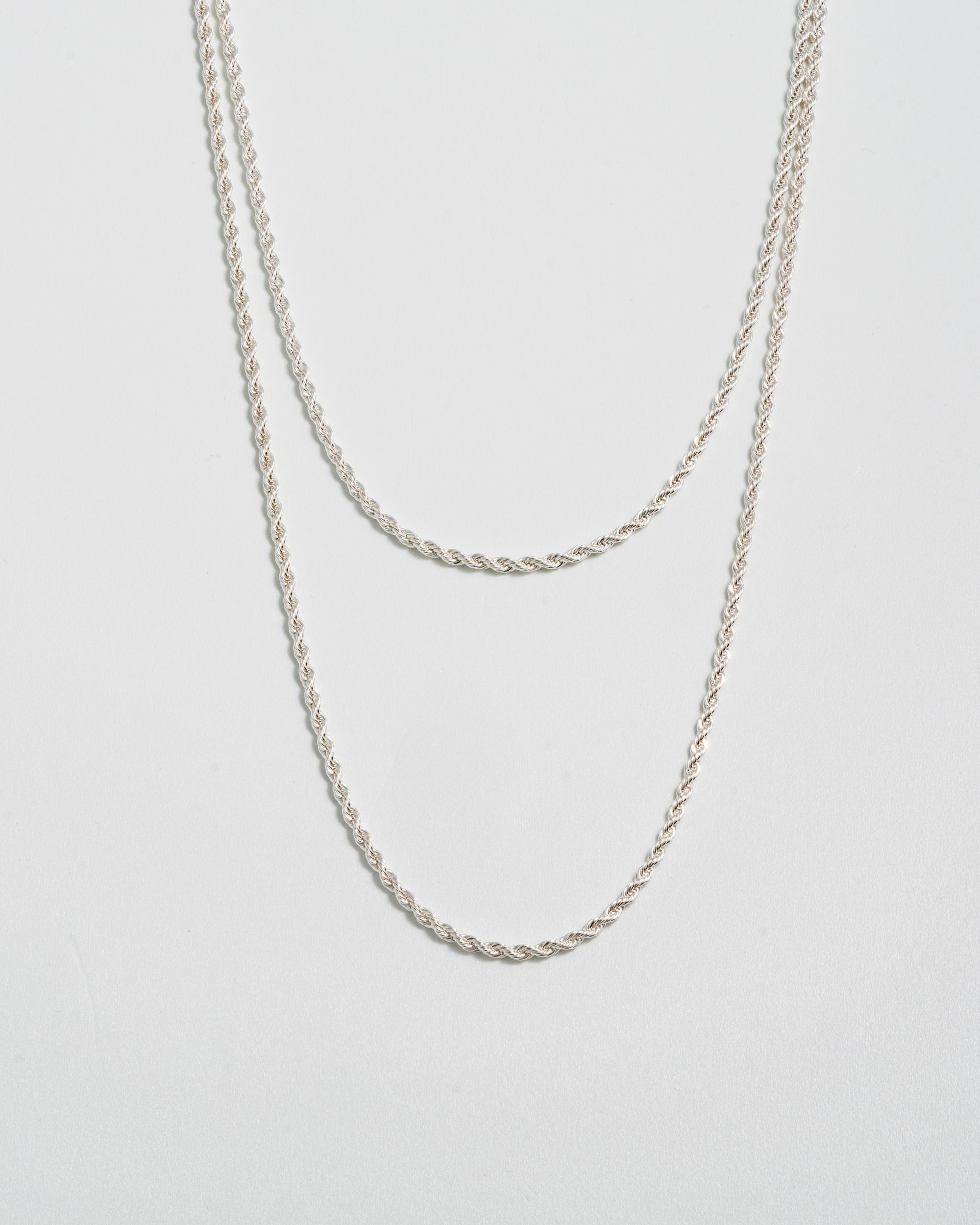 Long Mini Roped In Necklace - Silver