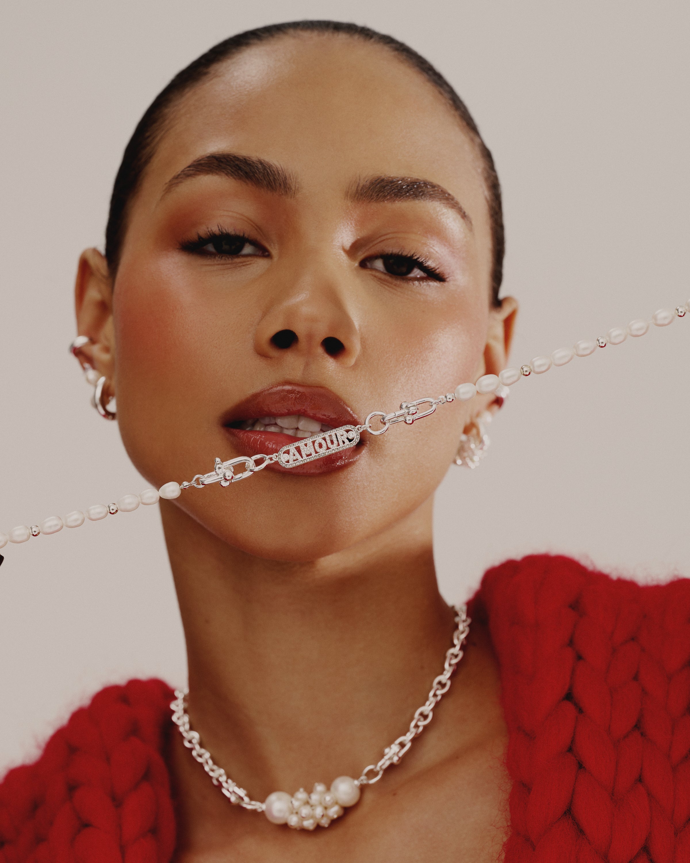 Collier Câble Perle - Argenté