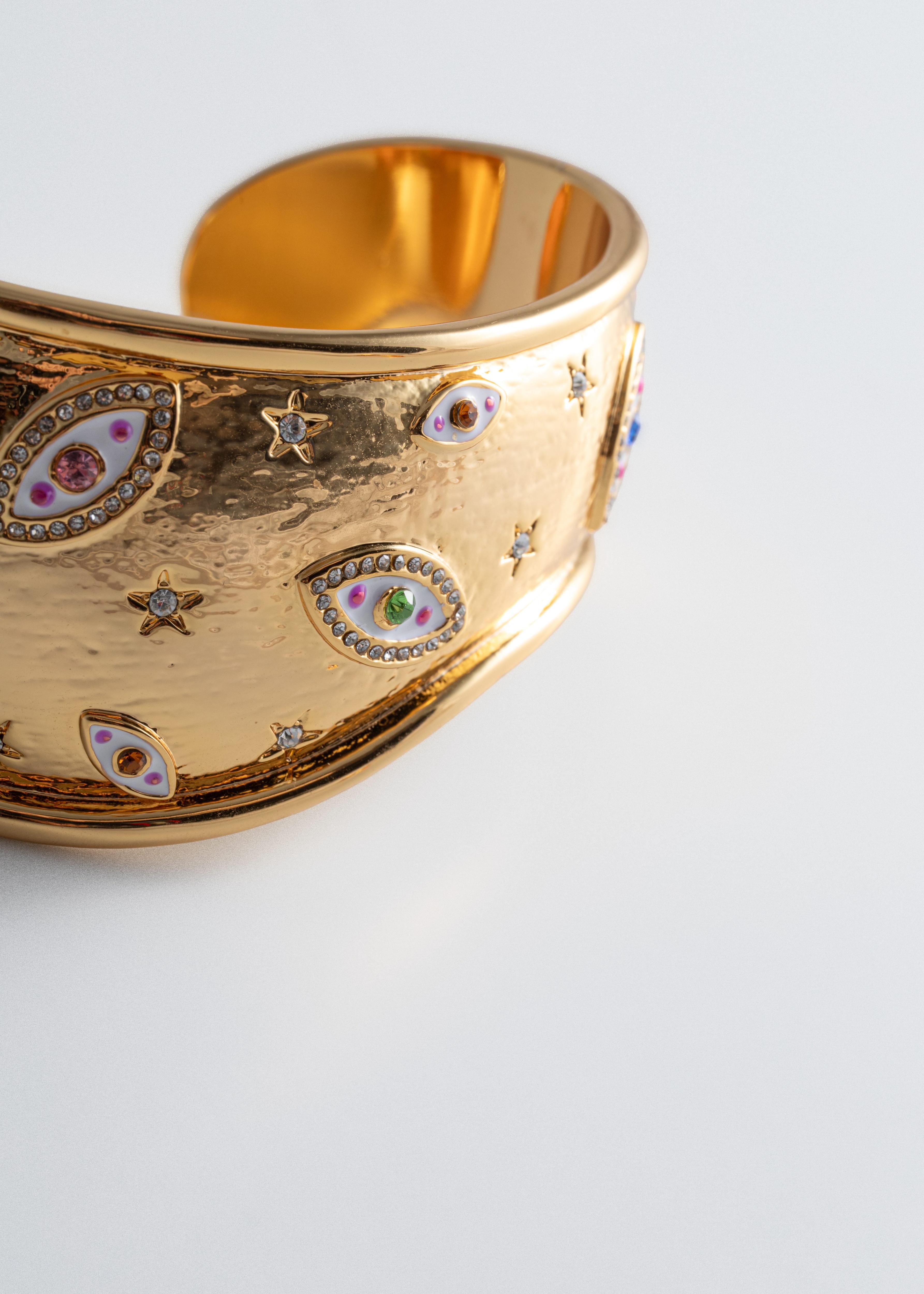 Evil Eye Cuff Bracelet - Gold