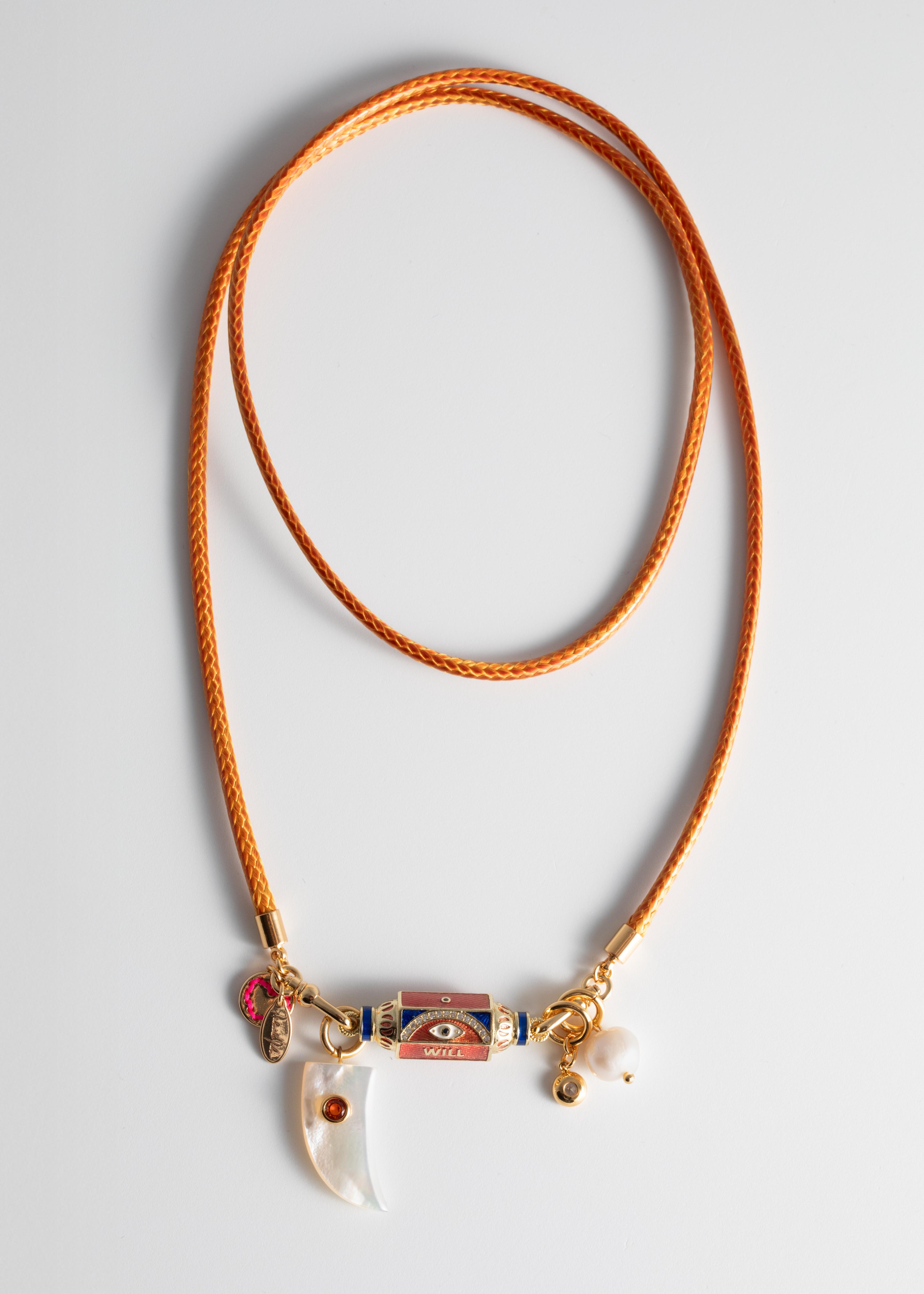 Orange Cord Necklace