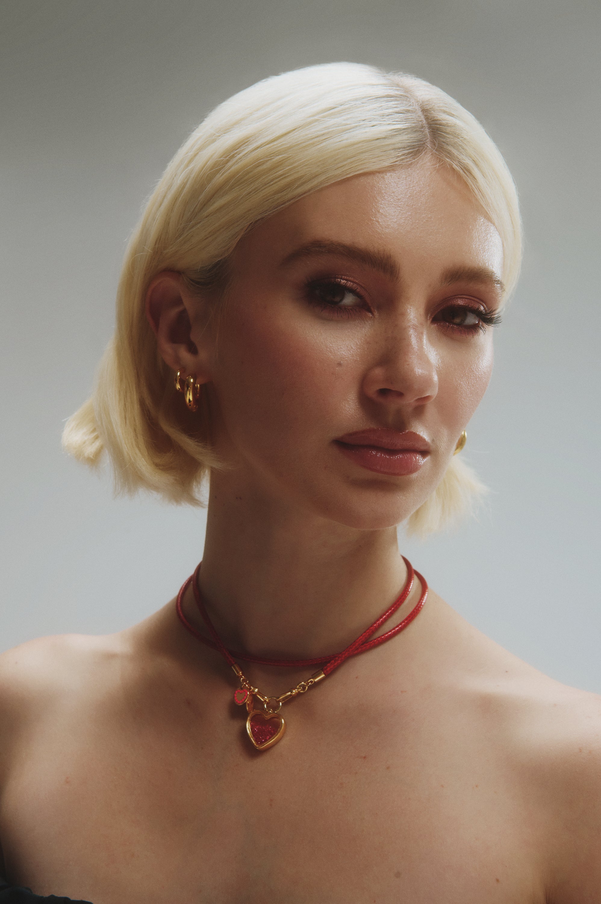 Collier en cordon rouge