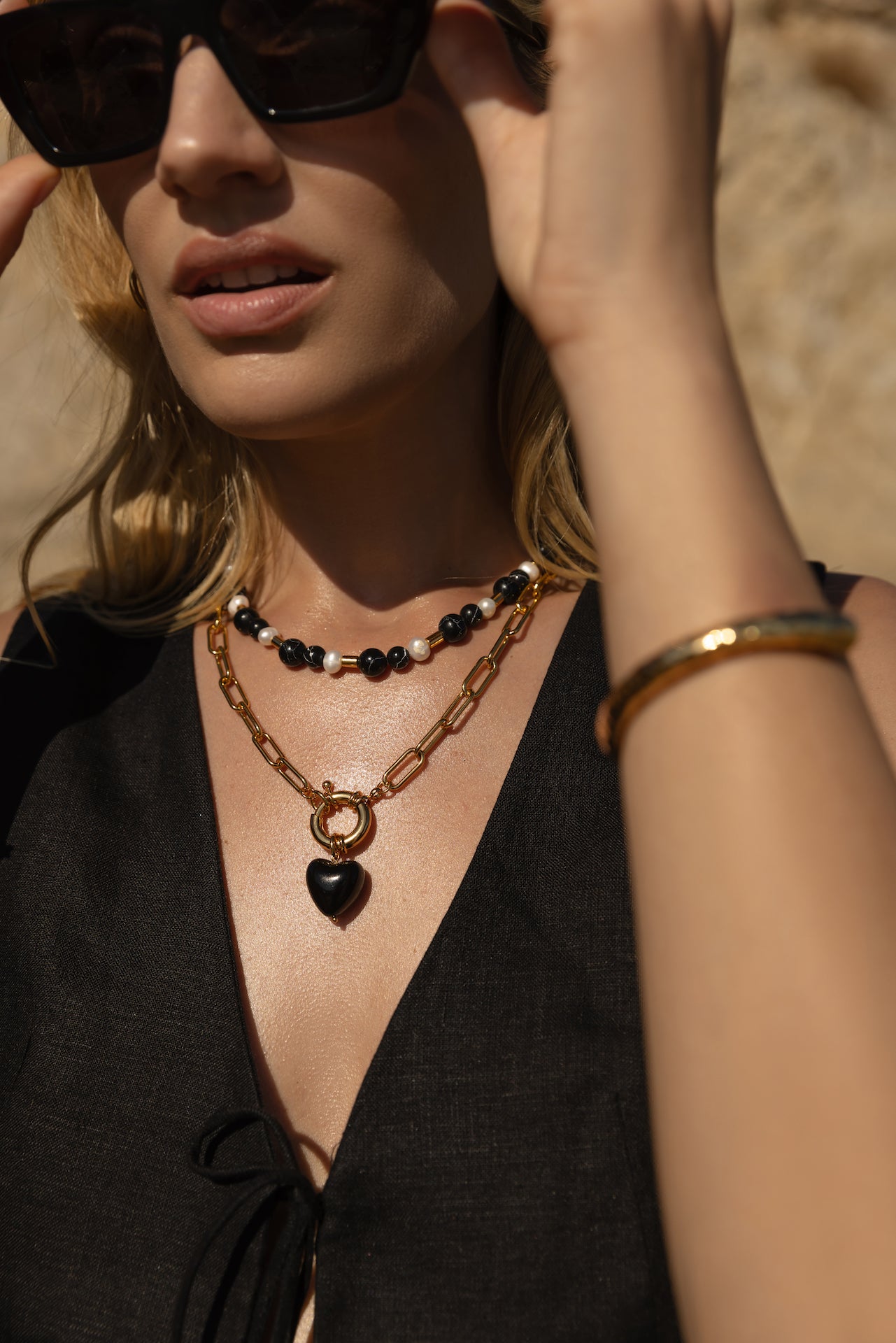 Candy Heart Charm - Black