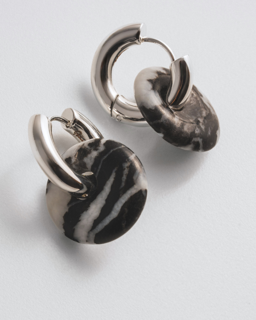 Zebra Jasper Doughnut Hoops