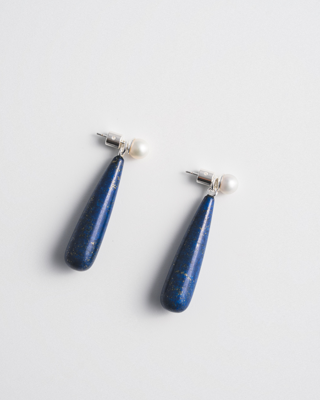 Pearl Studs & Lapis Lazuli Ear Jacket