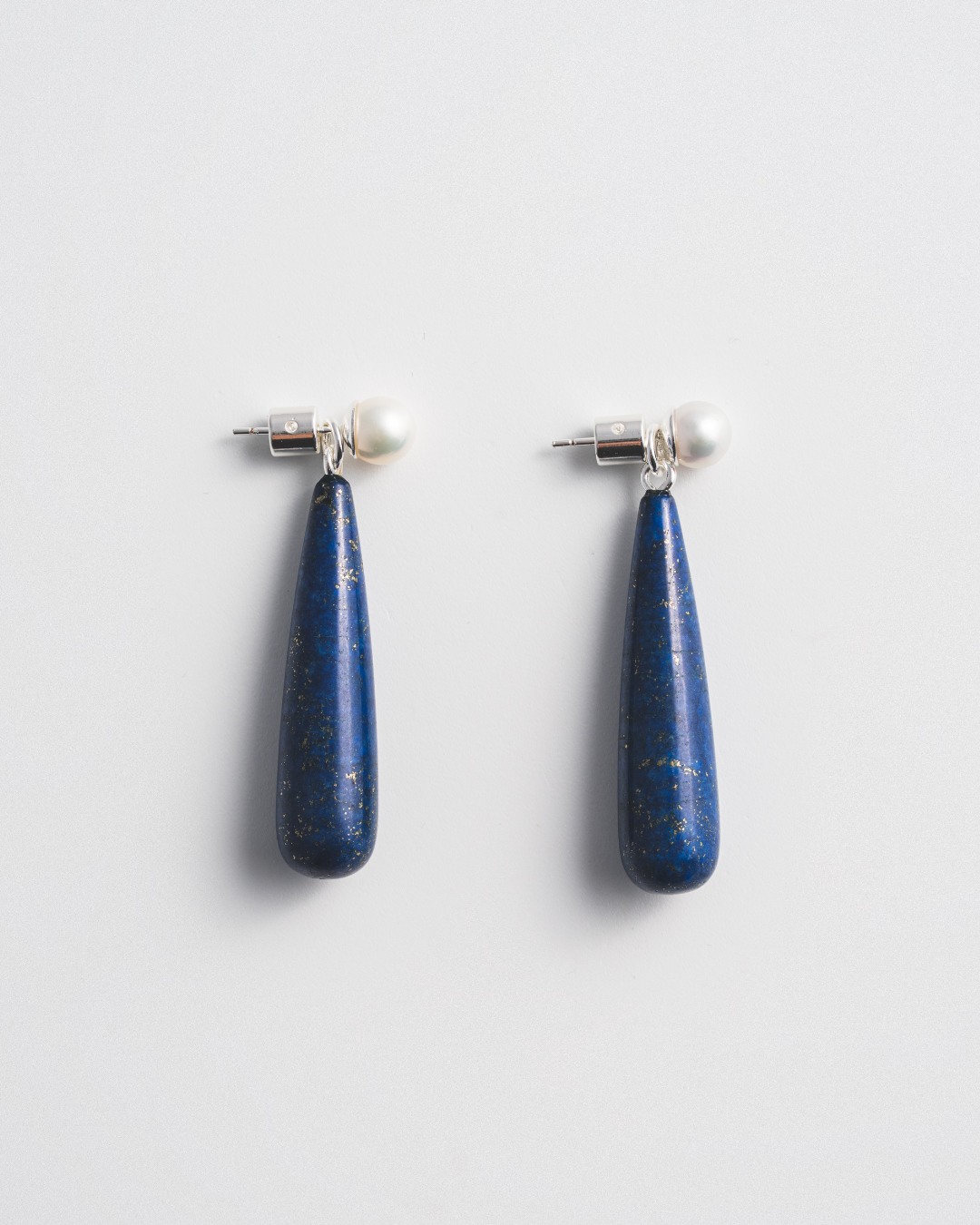 Pearl Studs & Lapis Lazuli Ear Jacket