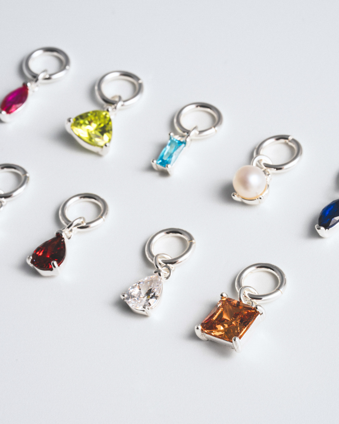 Birthstone Charm - Silver