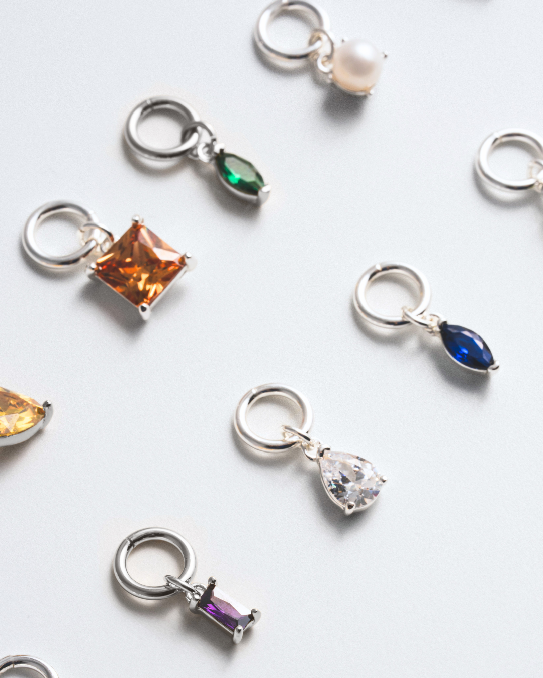 Birthstone Charm - Silver