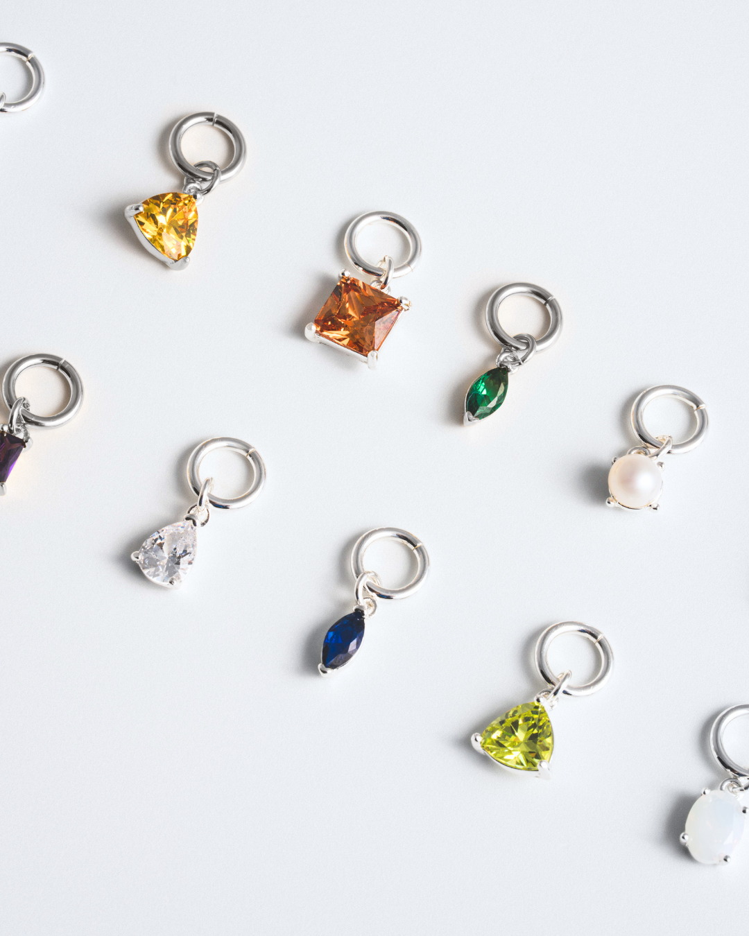 Birthstone Charm - Silver