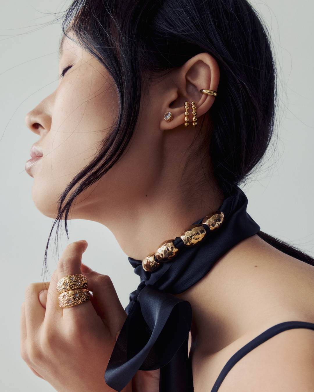 Double AU Ear Cuff - Gold