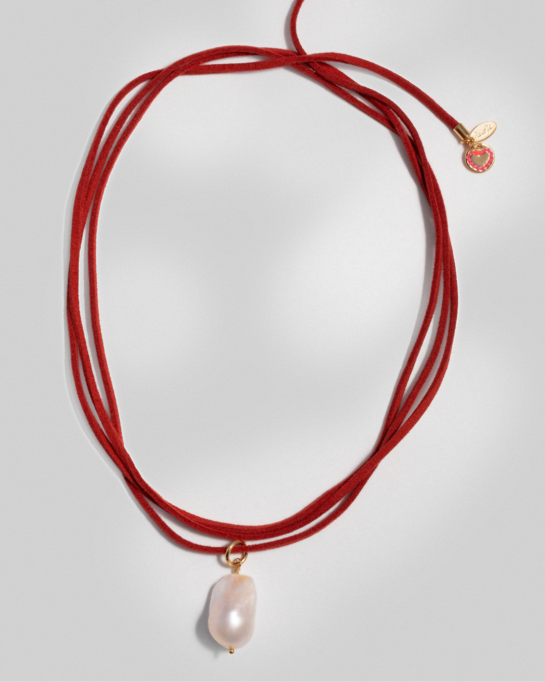 Baroque Pearl on Lace It Cord - Red