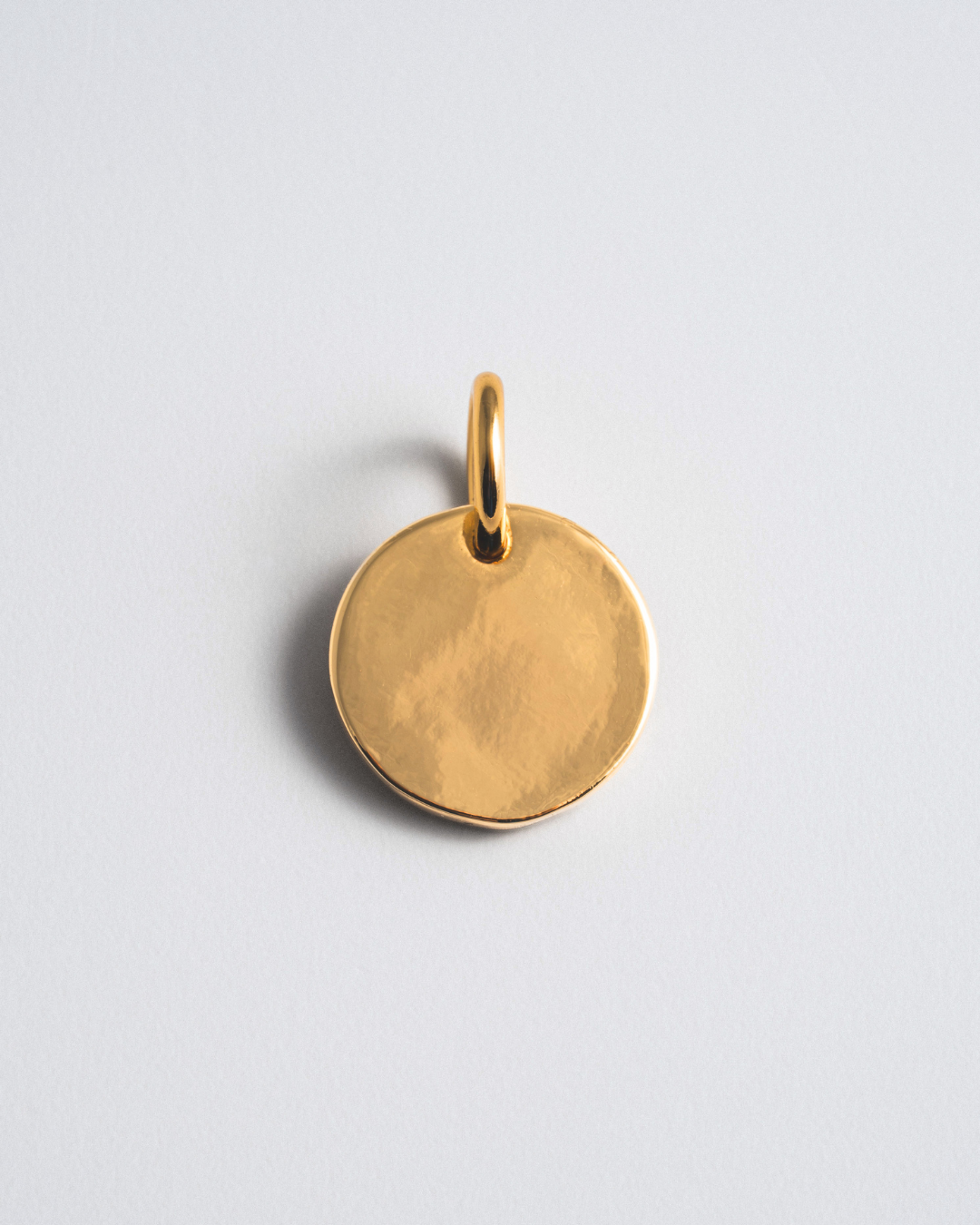 Engravable Round Tag Charm - Gold