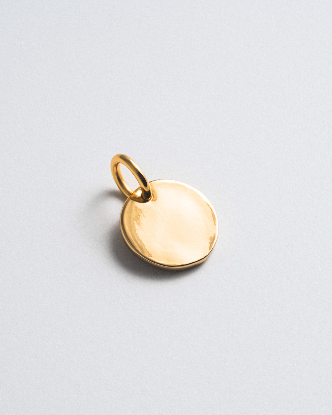 Engravable Round Tag Charm - Gold