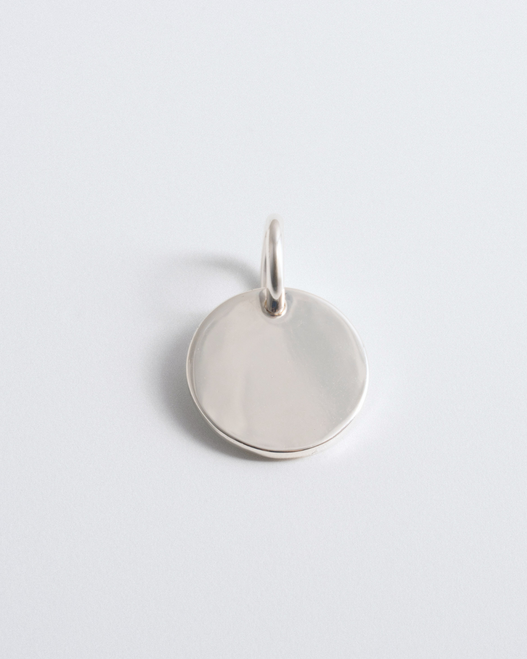 Engravable Round Tag Charm - Silver